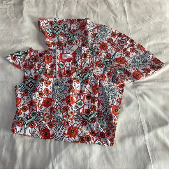 NEW! Anthropologie- The Cecily Sweetheart Dress Women’s Size M Orange Motif - Picture 2 of 11